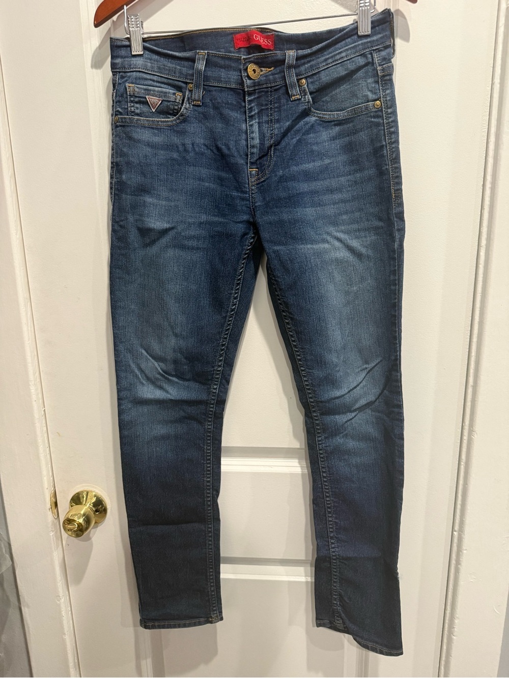 GUESS Men's Dark Blue Slim Straight Jeans
